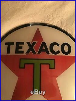 Vintage Texaco Gas Pump Globe Lens Glass Top Sign Wall Decor Oil Hull 1936
