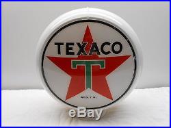 Vintage Texaco Gas Pump Globe Original Glass Letter C Notched Lenses Collectable