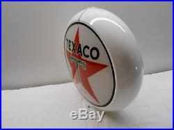 Vintage Texaco Gas Pump Globe Original Glass Letter C Notched Lenses Collectable