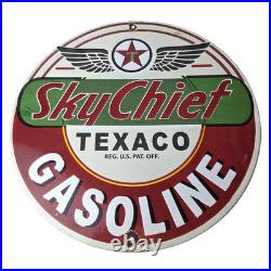Vintage Texaco Gas Pump Sign Fire Chief Gasoline Service Porcelain Sign Vintage Texaco Gas Pump Sign Fire Chief Gasoline Service Porcelain Sign