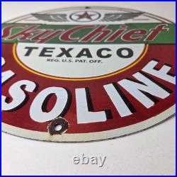 Vintage Texaco Gas Pump Sign Fire Chief Gasoline Service Porcelain Sign Vintage Texaco Gas Pump Sign Fire Chief Gasoline Service Porcelain Sign
