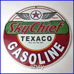 Vintage Texaco Gas Pump Sign Fire Chief Gasoline Service Porcelain Sign Vintage Texaco Gas Pump Sign Fire Chief Gasoline Service Porcelain Sign