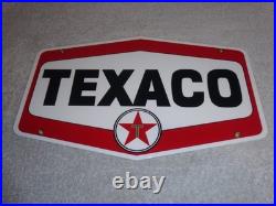 Vintage Texaco Gasoline 11 3/4 Porcelain Metal Oil Pump Plate Advertising Sign