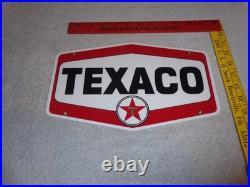 Vintage Texaco Gasoline 11 3/4 Porcelain Metal Oil Pump Plate Advertising Sign