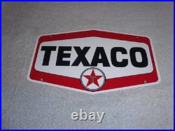 Vintage Texaco Gasoline 11 3/4 Porcelain Metal Oil Pump Plate Advertising Sign