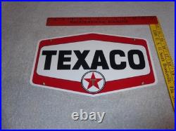 Vintage Texaco Gasoline 11 3/4 Porcelain Metal Oil Pump Plate Advertising Sign
