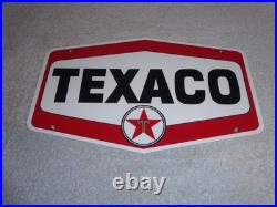 Vintage Texaco Gasoline 11 3/4 Porcelain Metal Oil Pump Plate Advertising Sign