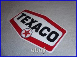 Vintage Texaco Gasoline 11 3/4 Porcelain Metal Oil Pump Plate Advertising Sign