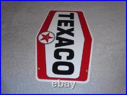 Vintage Texaco Gasoline 11 3/4 Porcelain Metal Oil Pump Plate Advertising Sign