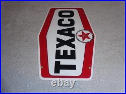 Vintage Texaco Gasoline 11 3/4 Porcelain Metal Oil Pump Plate Advertising Sign
