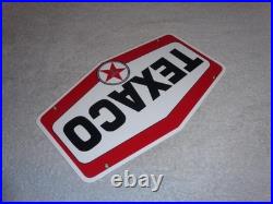 Vintage Texaco Gasoline 11 3/4 Porcelain Metal Oil Pump Plate Advertising Sign