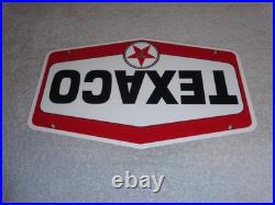 Vintage Texaco Gasoline 11 3/4 Porcelain Metal Oil Pump Plate Advertising Sign