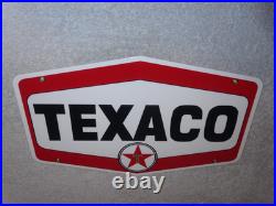 Vintage Texaco Gasoline 11 3/4 Porcelain Metal Oil Pump Plate Advertising Sign