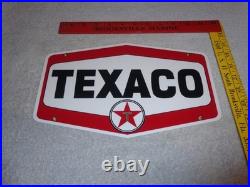 Vintage Texaco Gasoline 11 3/4 Porcelain Metal Oil Pump Plate Advertising Sign