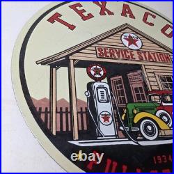 Vintage Texaco Gasoline Advertisement Sign Gas Service Station Porcelain Sign