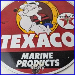Vintage Texaco Gasoline Advertisement Sign Popeye Gas Pump Porcelain Sign
