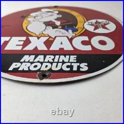 Vintage Texaco Gasoline Advertisement Sign Popeye Gas Pump Porcelain Sign