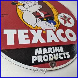 Vintage Texaco Gasoline Advertisement Sign Popeye Gas Pump Porcelain Sign