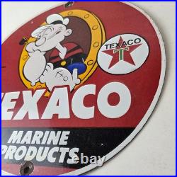 Vintage Texaco Gasoline Advertisement Sign Popeye Gas Pump Porcelain Sign