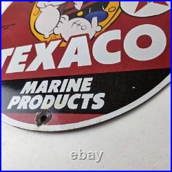 Vintage Texaco Gasoline Advertisement Sign Popeye Gas Pump Porcelain Sign