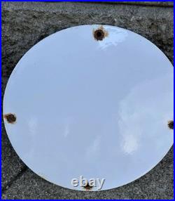 Vintage Texaco Gasoline Gas Pump Plate Station Sign Porcelain Sign