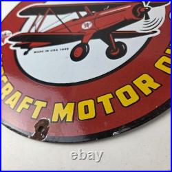 Vintage Texaco Gasoline Gas Pump Sign Aircraft Motor Oil Porcelain Sign