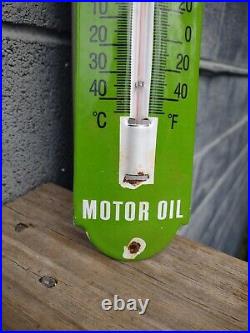 Vintage Texaco Gasoline Motor Oil Porcelain Advertising Sign Thermometer