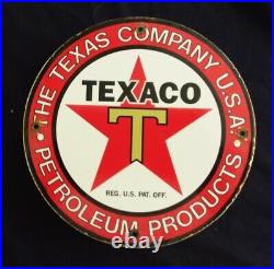 Vintage Texaco Gasoline / Motor Oil Porcelain Gas Pump Sign Vintage Texaco Gasoline / Motor Oil Porcelain Gas Pump Sign