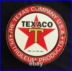Vintage Texaco Gasoline / Motor Oil Porcelain Gas Pump Sign