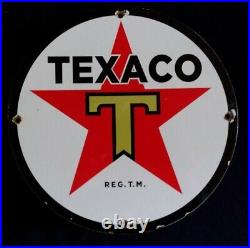 Vintage Texaco Gasoline / Motor Oil Porcelain Gas Pump Sign Vintage Texaco Gasoline / Motor Oil Porcelain Gas Pump Sign