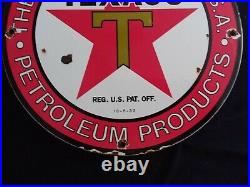 Vintage Texaco Gasoline / Motor Oil Porcelain Gas Pump Sign Vintage Texaco Gasoline / Motor Oil Porcelain Gas Pump Sign