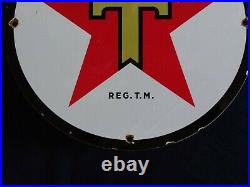 Vintage Texaco Gasoline / Motor Oil Porcelain Gas Pump Sign Vintage Texaco Gasoline / Motor Oil Porcelain Gas Pump Sign