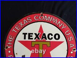 Vintage Texaco Gasoline / Motor Oil Porcelain Gas Pump Sign Vintage Texaco Gasoline / Motor Oil Porcelain Gas Pump Sign