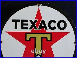 Vintage Texaco Gasoline / Motor Oil Porcelain Gas Pump Sign Vintage Texaco Gasoline / Motor Oil Porcelain Gas Pump Sign