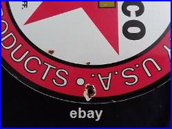 Vintage Texaco Gasoline / Motor Oil Porcelain Gas Pump Sign Vintage Texaco Gasoline / Motor Oil Porcelain Gas Pump Sign