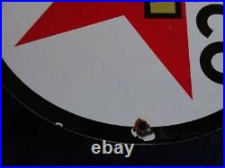 Vintage Texaco Gasoline / Motor Oil Porcelain Gas Pump Sign Vintage Texaco Gasoline / Motor Oil Porcelain Gas Pump Sign
