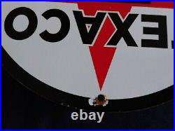 Vintage Texaco Gasoline / Motor Oil Porcelain Gas Pump Sign Vintage Texaco Gasoline / Motor Oil Porcelain Gas Pump Sign