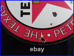 Vintage Texaco Gasoline / Motor Oil Porcelain Gas Pump Sign Vintage Texaco Gasoline / Motor Oil Porcelain Gas Pump Sign