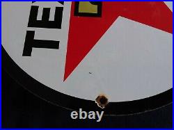 Vintage Texaco Gasoline / Motor Oil Porcelain Gas Pump Sign Vintage Texaco Gasoline / Motor Oil Porcelain Gas Pump Sign