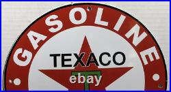 Vintage Texaco Gasoline Motor Oil Porcelain Sign Gas Pump