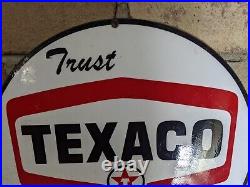 Vintage Texaco Gasoline Motor Oil Product Porcelain Gas Station Pump Sign 12