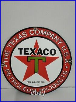 Vintage Texaco Gasoline Motor oil pump plate porcelain sign
