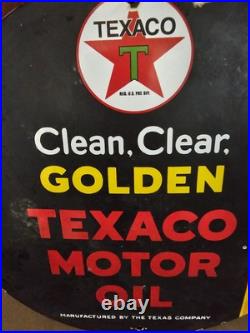 Vintage Texaco Gasoline Porcelain 12 Golden Gas Motor Service Station Pump Sign Vintage Texaco Gasoline Porcelain 12 Golden Gas Motor Service Station Pump Sign
