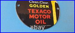 Vintage Texaco Gasoline Porcelain 6 Golden Gas Motor Service Station Pump Sign