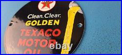 Vintage Texaco Gasoline Porcelain 6 Golden Gas Motor Service Station Pump Sign