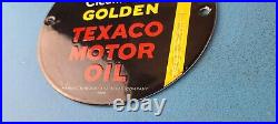 Vintage Texaco Gasoline Porcelain 6 Golden Gas Motor Service Station Pump Sign