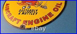 Vintage Texaco Gasoline Porcelain Aircraft Engine Oil Gas Pump Plate Sign
