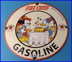 Vintage Texaco Gasoline Porcelain Birthday Mickey Mouse Disney Gas Pump Sign