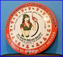 Vintage Texaco Gasoline Porcelain Casino Gas Oil Route Service Station Pump Sign Vintage Texaco Gasoline Porcelain Casino Gas Oil Route Service Station Pump Sign