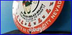 Vintage Texaco Gasoline Porcelain Casino Gas Oil Route Service Station Pump Sign